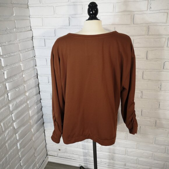 The Original Muk Luks Ladies Size 1X Copper Color Fleece Lined Sweat Top - Picture 2 of 11